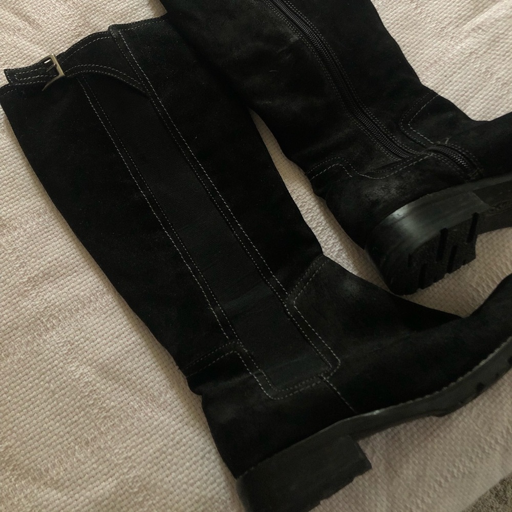 Sofft black suede boots 7 1/2